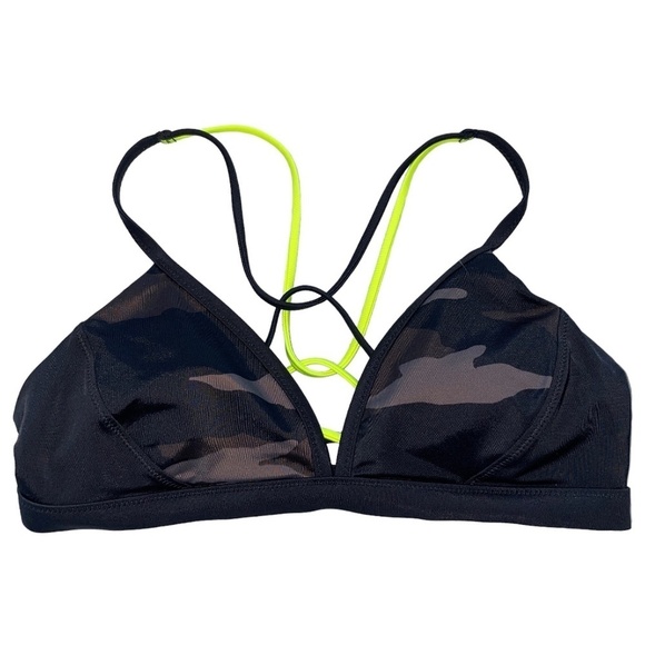 NWOT Athleta Freestyle Camo Triangle Bikini Swimsuit Top Swim Neutral - Picture 1 of 6